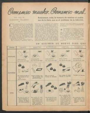 Comemos mucho. comenos mal. Nos intoxicamos : Una nota