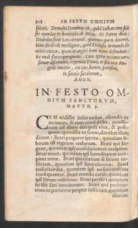 In Festo Omnium Sanctorum ...