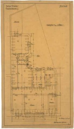 Billing, Hermann; Karlsruhe, Amalienstr. 67; Haus Walter - Werkplan 1. OG (Grundriss)