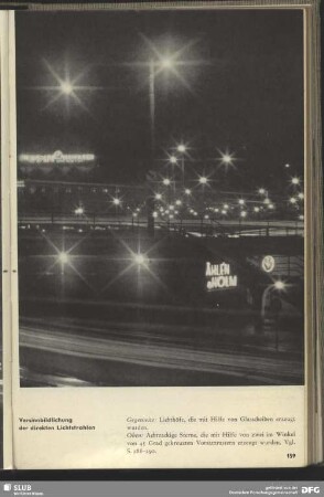 Straßenszene bei Nacht : Versinnbildlichung der direkten Lichtstrahlen