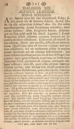 Dialogus XIII. Alexius, leander.