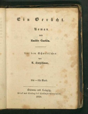 10.-12. Bd.: Ein Gerücht : Roman