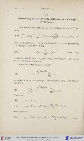 § 5: Anwendung auf die linearen Differentialgleichungen nter Ordnung