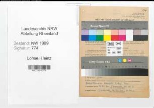 Entnazifizierung Heinz Lohse , geb. 30.05.1921 (Polizist)