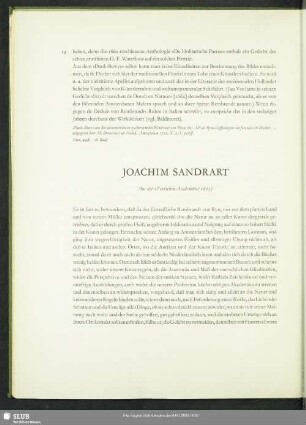Joachim Sandrart : Aus der "Teutschen Academie" (1675)