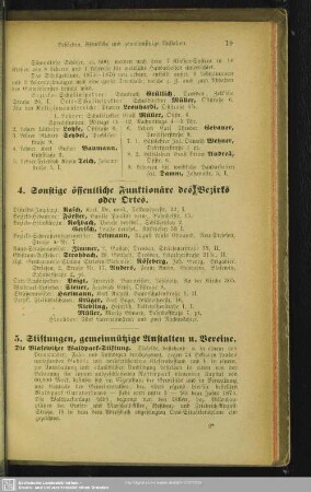 5. Stiftungen, gemeinnützige Anstalten u. Vereine