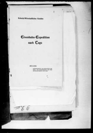 Eisenbahnnetz in Westafrika. Eisenbahn-Expedition nach Togo. Eisenbahnkarte von Westafrika 1901. Wege-, Verkehrs- und Wirtschaftskarte von Togo, hrsg. vom Kolonial-Wirtschaftlichen Komitee (Druck)