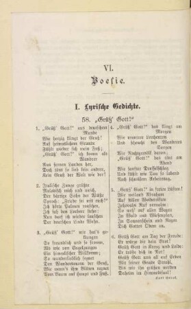 VI. Poesie