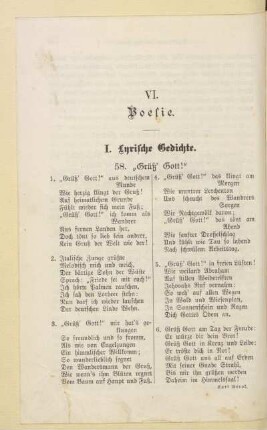 VI. Poesie