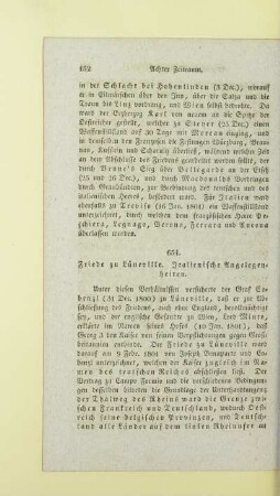 Friede zu Lüneville. Italienische Angelegenheiten