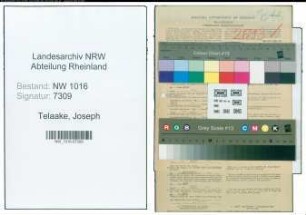 Entnazifizierung Joseph Telaake , geb. 28.09.1889 (Postbetriebsassistent)