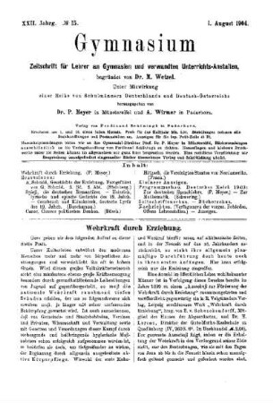 Wehrkraft durch Erziehung
