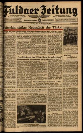 Ausgabe vom Freitag, den 19. November 1943.