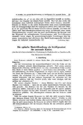 Die optische Muskeltäuschung als Intelligenztest für anormale Kinder