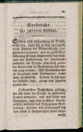 Vorbericht zur zweyten Auflage.