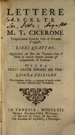 Lettere scelte : L. IV.