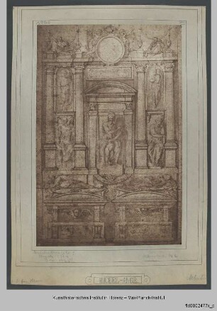 Aufriß eines projektierten Doppelgrabes für die Magnifici in der Medici-Kapelle