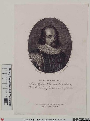 Bildnis Francis Bacon, 1618 baron Verulam, 1620 viscount St. Albans