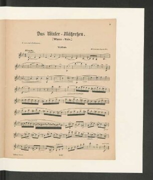 Das Winter-Märchen. [Winter-Tale.] Violino.