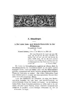 Der erste Lese- und Schreib-Unterricht in der Hilfsschule : ein praktischer Versuch