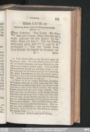 Psalm LXVIII. Anbetung Gottes über die Neutestamentische Gnade.