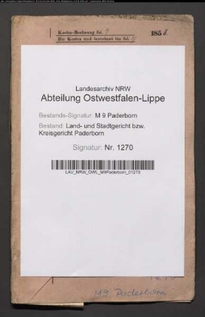 Erblasser: Stiehl, Maria Franziska, geb. Gröne; Ehepartner: Stiehl, Johann: