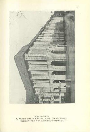 Warenhaus A. Wertheim in Berlin, Leipzigerstrasse. Ansicht von der Leipzigerstrasse