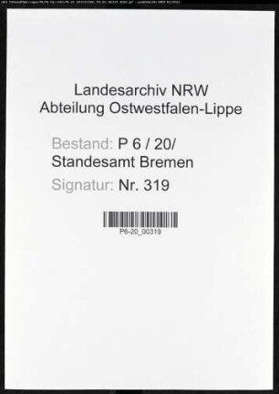 Heiratsregister Standesamt Bremen
