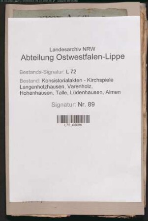 Kirchenrechnungen (auch: Armenrechnungen)