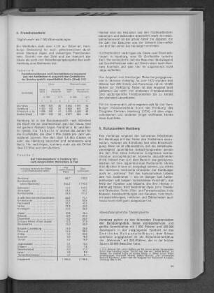 Tabelle 6: Fremdenanmeldungen und Übernachtungen insgesamt und von Ausländern in ausgewählten Großstädten der Bundesrepublik einschließlich Berlin (West) 1971