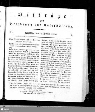 Beiträge zur Belehrung und Unterhaltung
