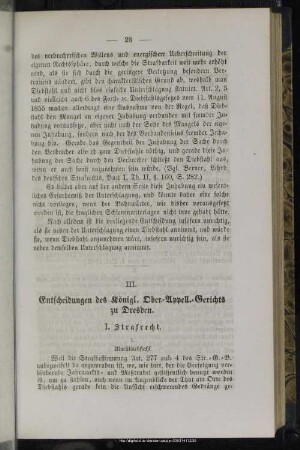 III. Entscheidungen des Königl. Ober-Appell.-Gerichts zu Dresden