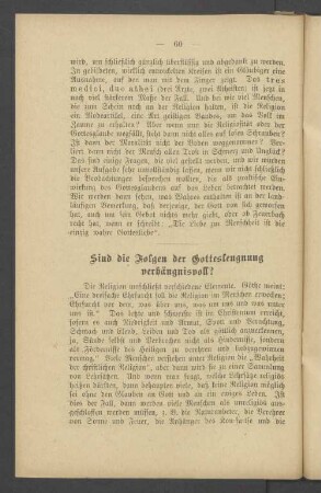 Sind die Folgen der Gottesleugnung verhängnisvoll?
