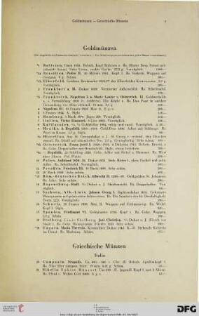 Goldmünzen (Nr. 1-19)