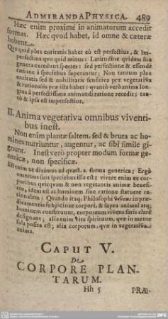 Caput V. De Corpore Plantarum.