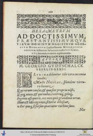 Hexametrum ad doctissimum