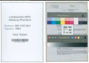 Entnazifizierung Robert Hoof , geb. 29.11.1883 (Baecker)