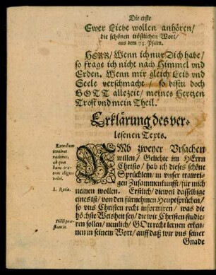 Erklärung des verlesenen Texts.