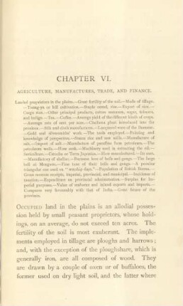 Chapter VI. Agriculture, manufactures, trade, and finance