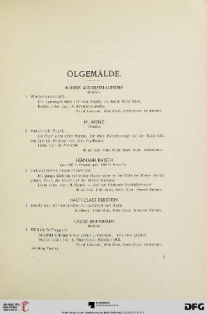 Ölgemälde (Nr. 1-111)