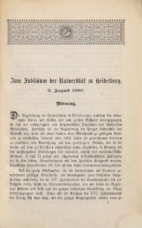 Zum Jubiläum der Universität Heidelberg : Von Constantin Ritter von Höfler