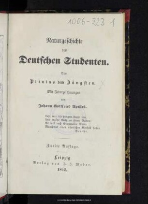 Naturgeschichte des deutschen Studenten