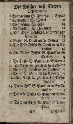 Die Bücher deß Newen Testaments
