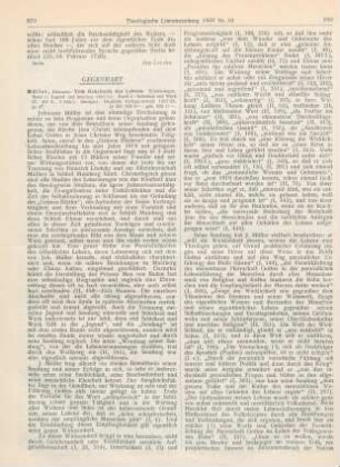 379-383 [Rezension] Müller, Johannes, Vom Geheimnis des Lebens