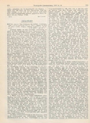 379-383 [Rezension] Müller, Johannes, Vom Geheimnis des Lebens