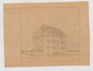 Thiersch, Friedrich von; München; Wohnhausneubau Lipps - Perspektive