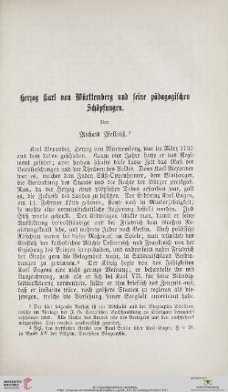 Herzog Karl von Württemberg und seine pädagogischen Schöpfungen, [1]