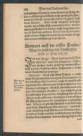 Antwort auff die eilffte Censur ...