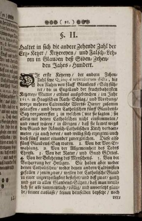 §. II. Haltet in sich die andere Zehende Zahl der Ertz-Ketzer [...]