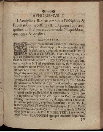 Aphorismus I. - Aphorismus V.